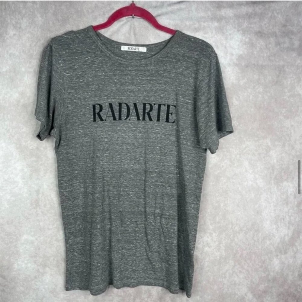Rodarte Spellout Short Sleeve Tee (Radarte) In Gray-  Women's Size M